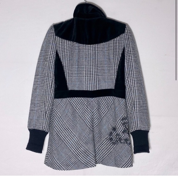 St. Martins Black & White Houndstooth Button Up Jacket S - Picture 2 of 16